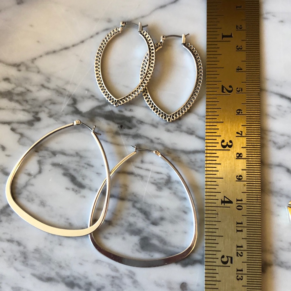 Two pairs of sterling silver hoop earrings